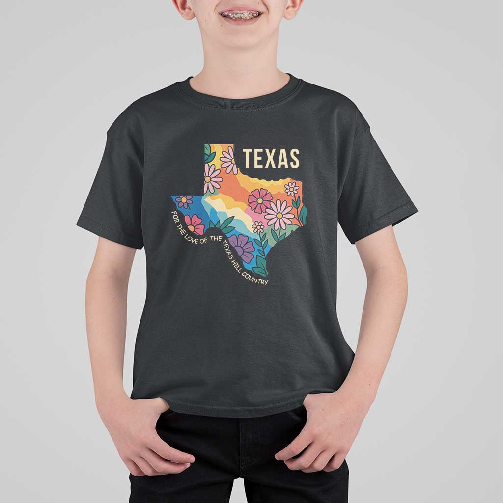 Texas Floral Boho T Shirt For Kid For the Love of the Texas Hill Country Southern Pride - Wonder Print Shop