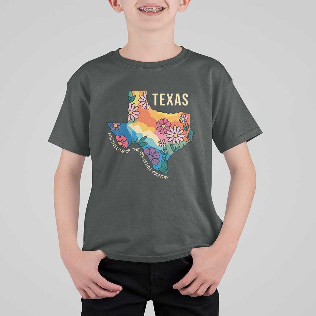 Texas Floral Boho T Shirt For Kid For the Love of the Texas Hill Country Southern Pride - Wonder Print Shop