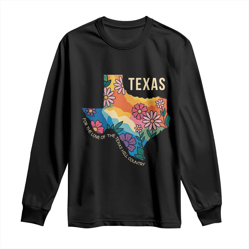 Texas Floral Boho Long Sleeve Shirt For the Love of the Texas Hill Country Southern Pride - Wonder Print Shop