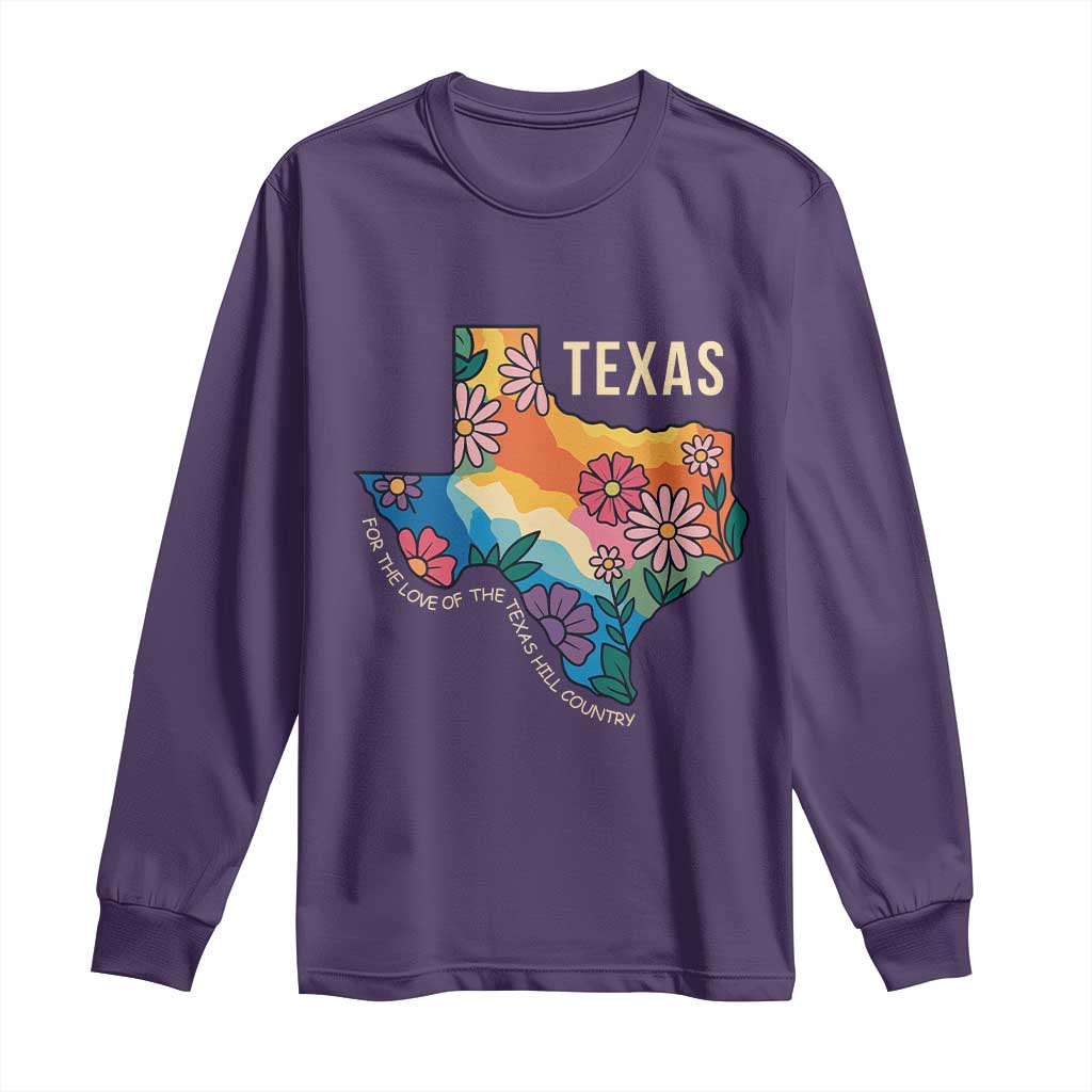 Texas Floral Boho Long Sleeve Shirt For the Love of the Texas Hill Country Southern Pride - Wonder Print Shop