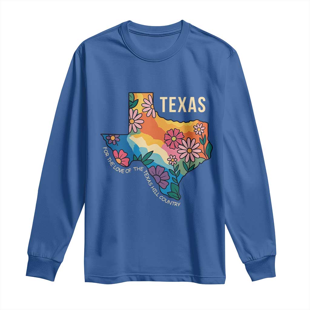 Texas Floral Boho Long Sleeve Shirt For the Love of the Texas Hill Country Southern Pride - Wonder Print Shop