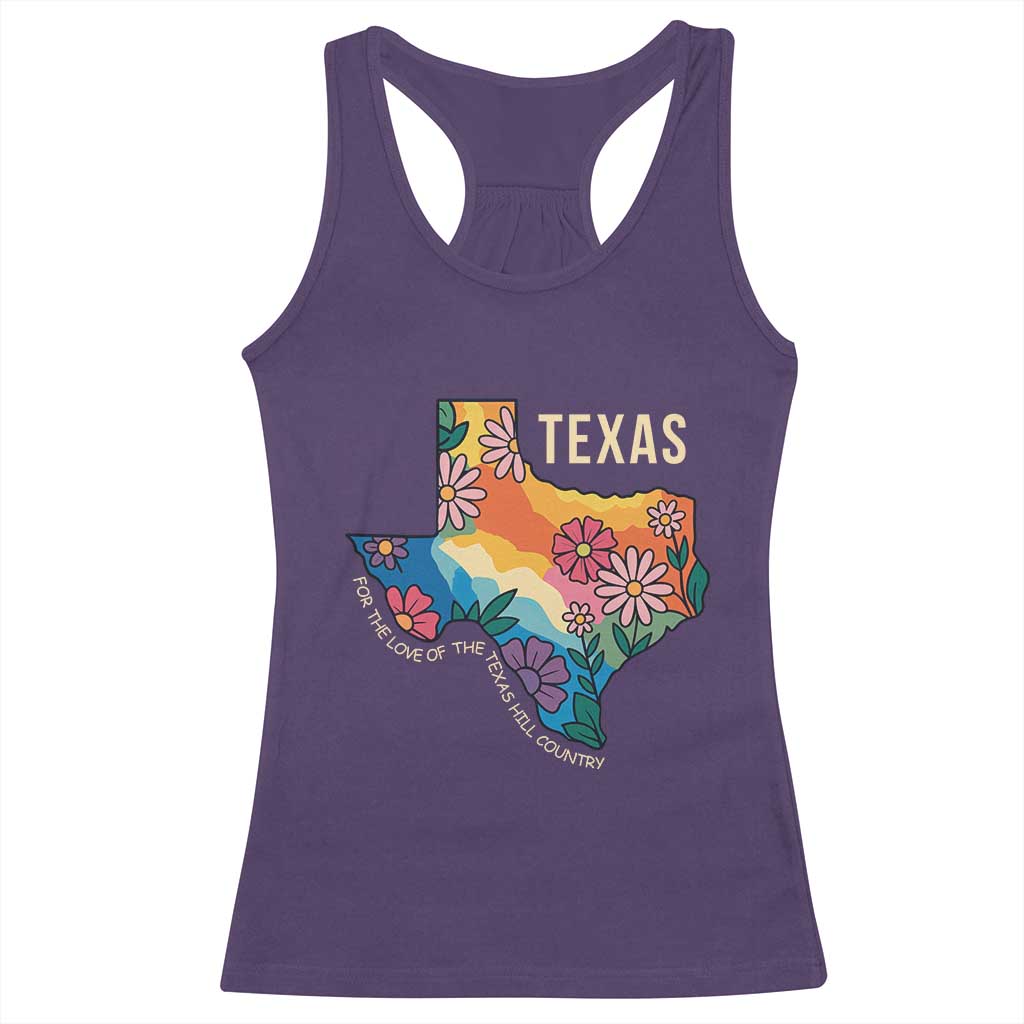 Texas Floral Boho Racerback Tank Top For the Love of the Texas Hill Country Southern Pride - Wonder Print Shop