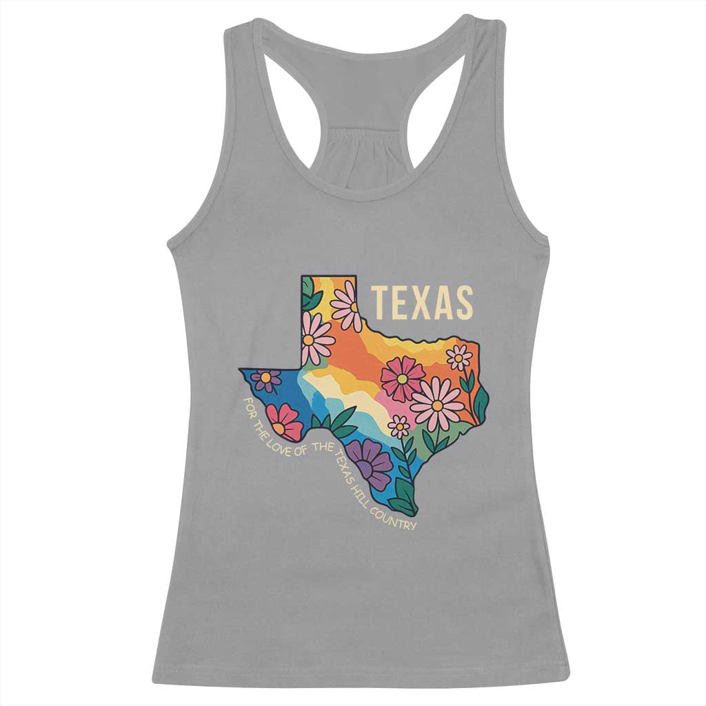 Texas Floral Boho Racerback Tank Top For the Love of the Texas Hill Country Southern Pride - Wonder Print Shop