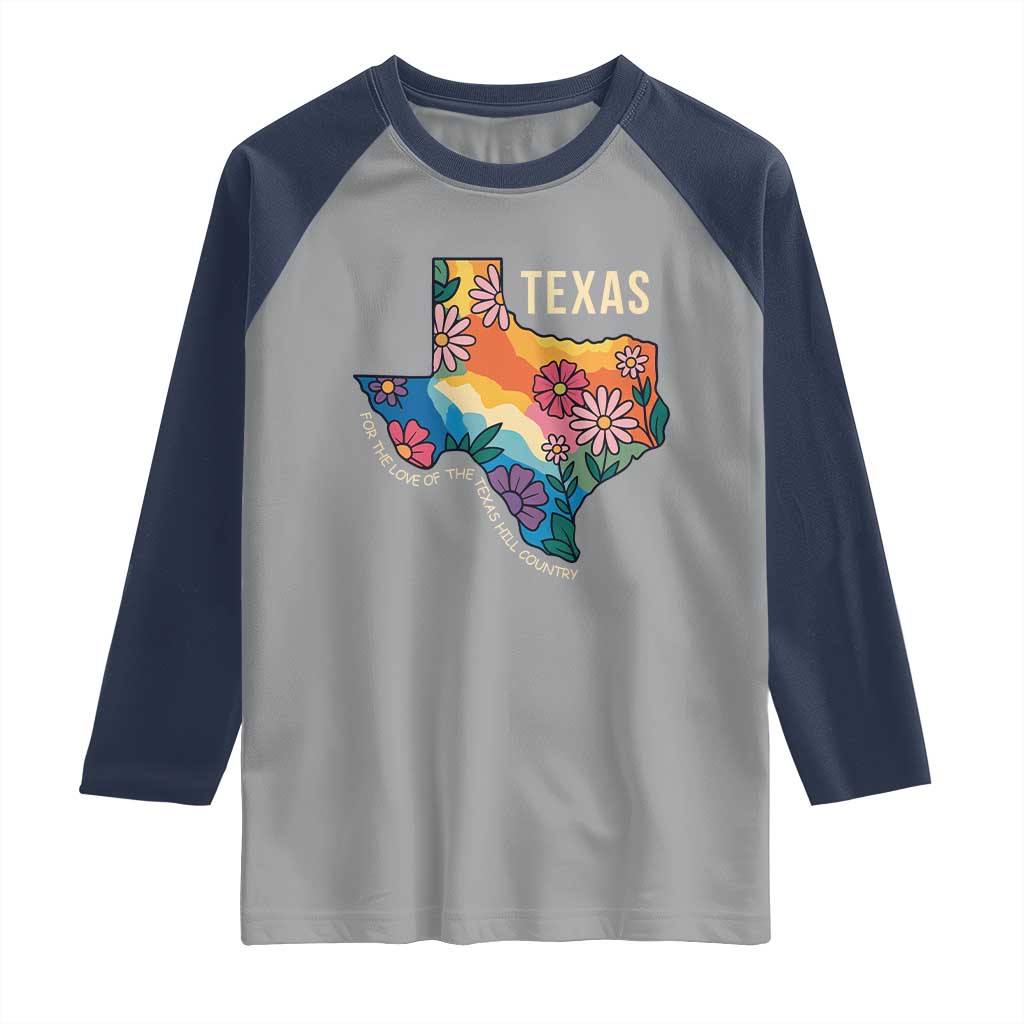 Texas Floral Boho Raglan Shirt For the Love of the Texas Hill Country Southern Pride - Wonder Print Shop