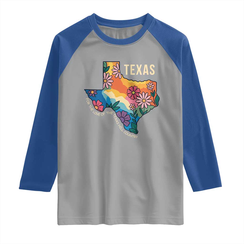 Texas Floral Boho Raglan Shirt For the Love of the Texas Hill Country Southern Pride - Wonder Print Shop