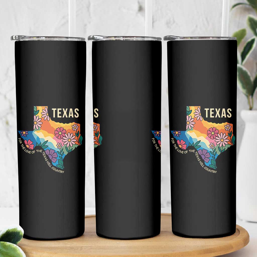 Texas Floral Boho Skinny Tumbler For the Love of the Texas Hill Country Southern Pride - Wonder Print Shop