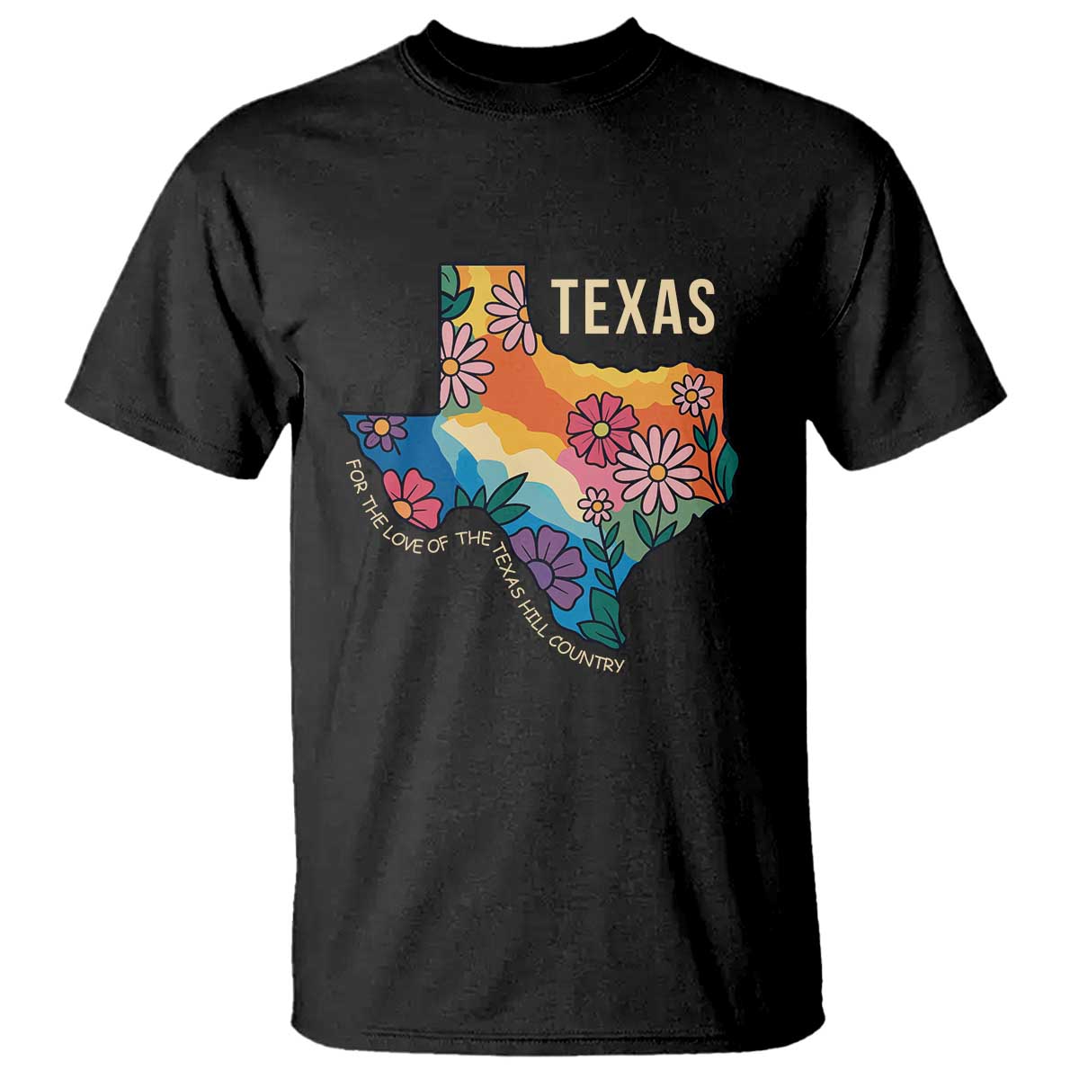 Texas Floral Boho T Shirt For the Love of the Texas Hill Country Southern Pride - Wonder Print Shop