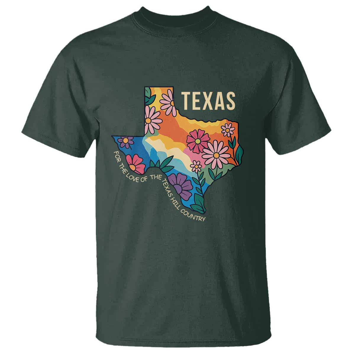Texas Floral Boho T Shirt For the Love of the Texas Hill Country Southern Pride - Wonder Print Shop