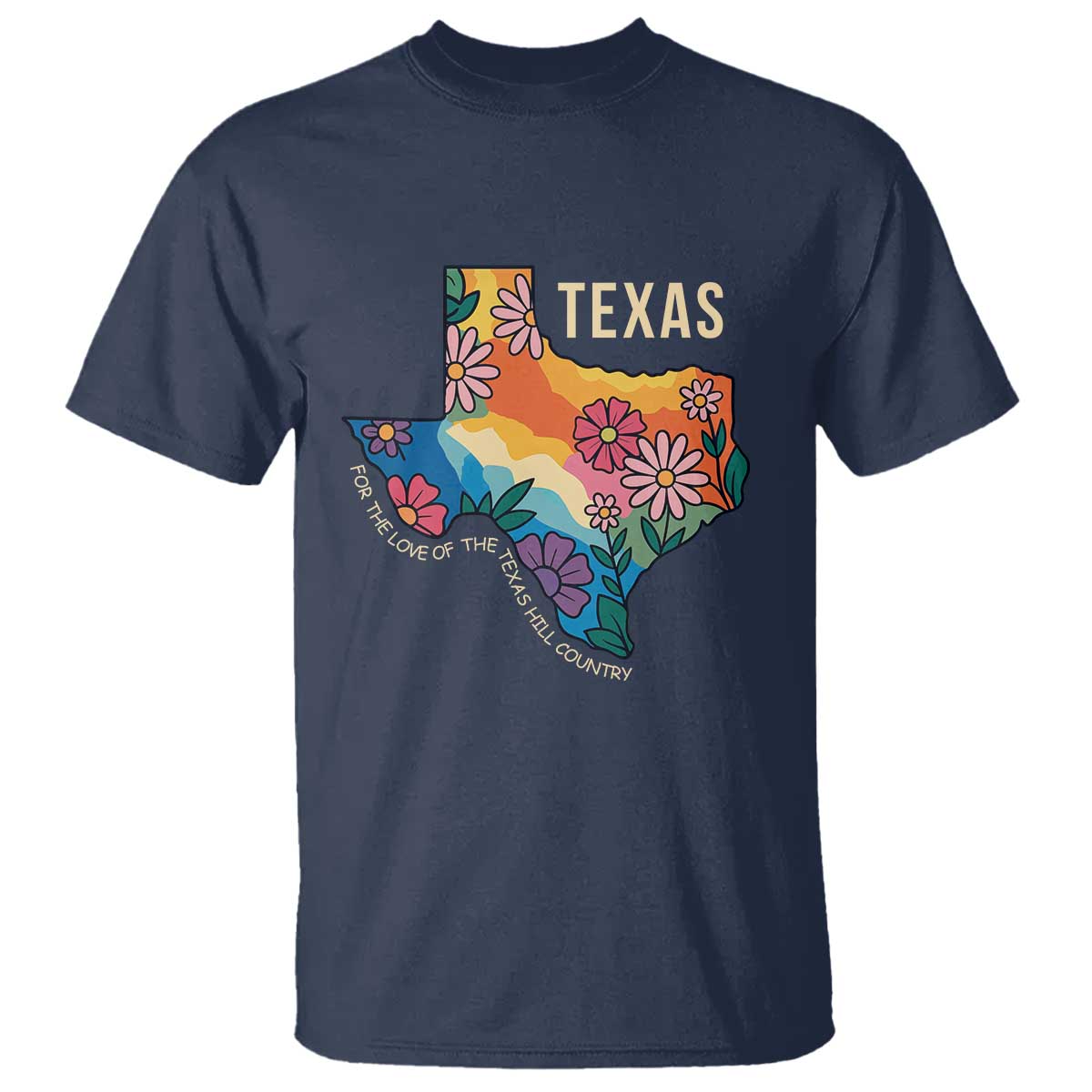 Texas Floral Boho T Shirt For the Love of the Texas Hill Country Southern Pride - Wonder Print Shop