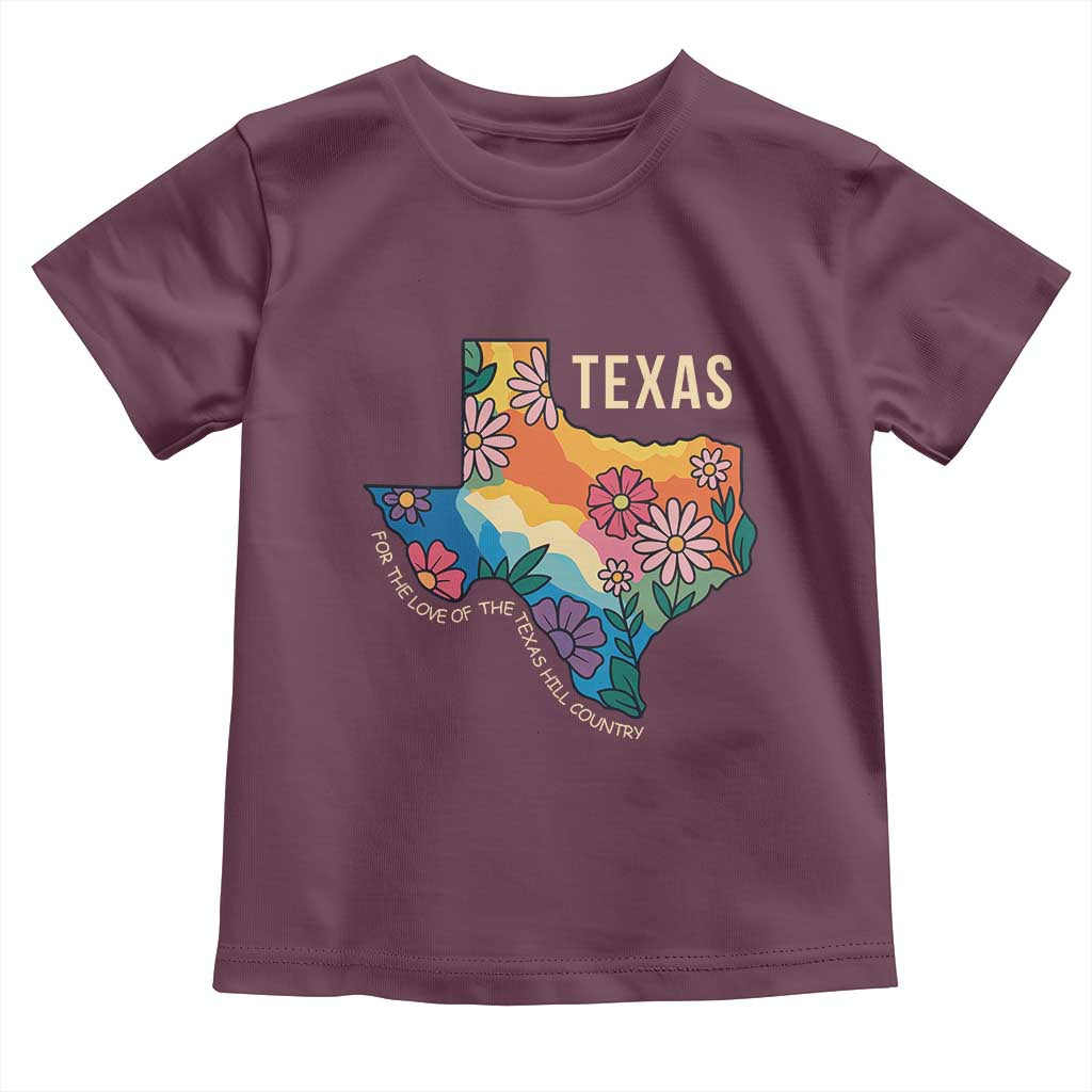 Texas Floral Boho Toddler T Shirt For the Love of the Texas Hill Country Southern Pride - Wonder Print Shop