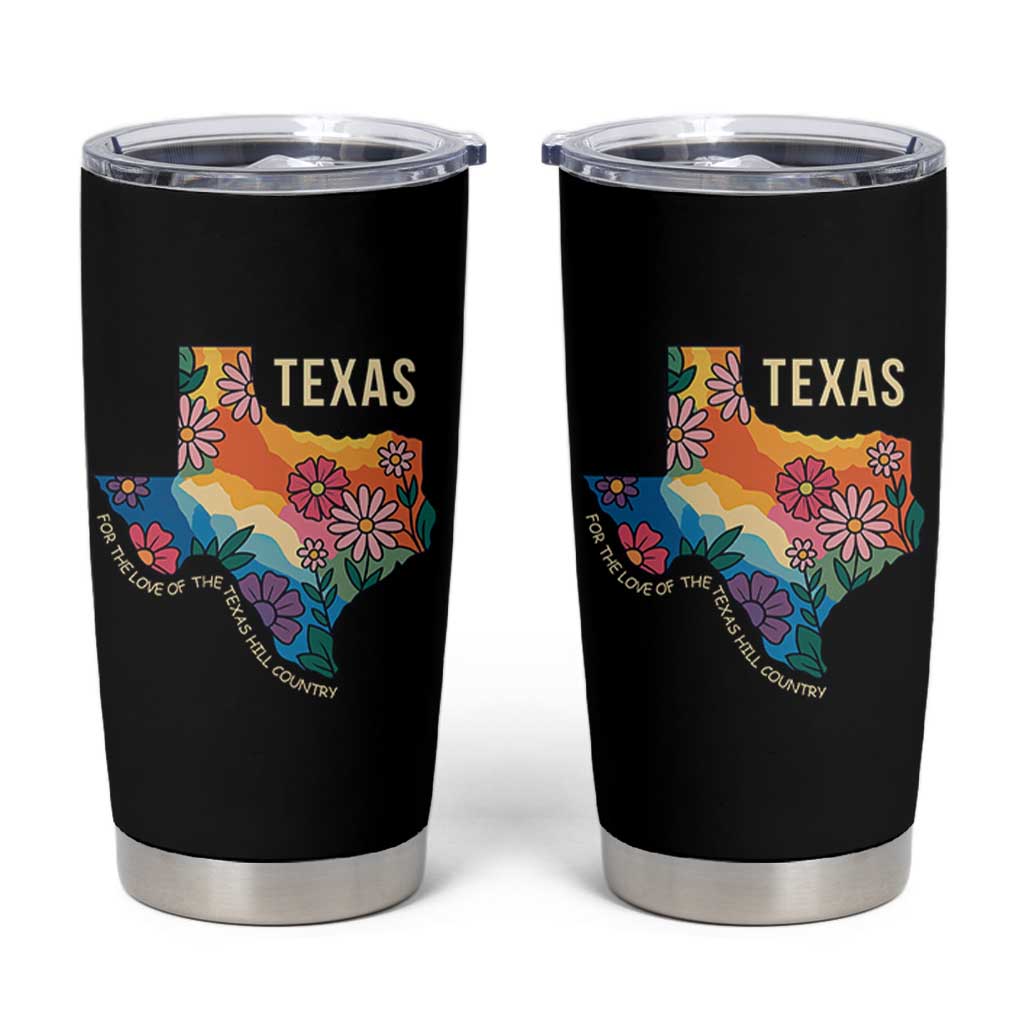 Texas Floral Boho Tumbler Cup For the Love of the Texas Hill Country Southern Pride - Wonder Print Shop