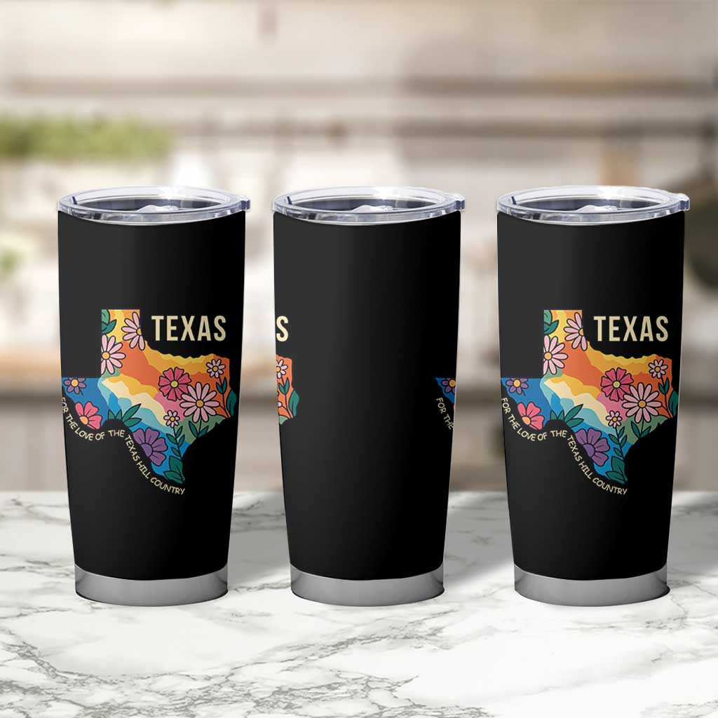 Texas Floral Boho Tumbler Cup For the Love of the Texas Hill Country Southern Pride - Wonder Print Shop