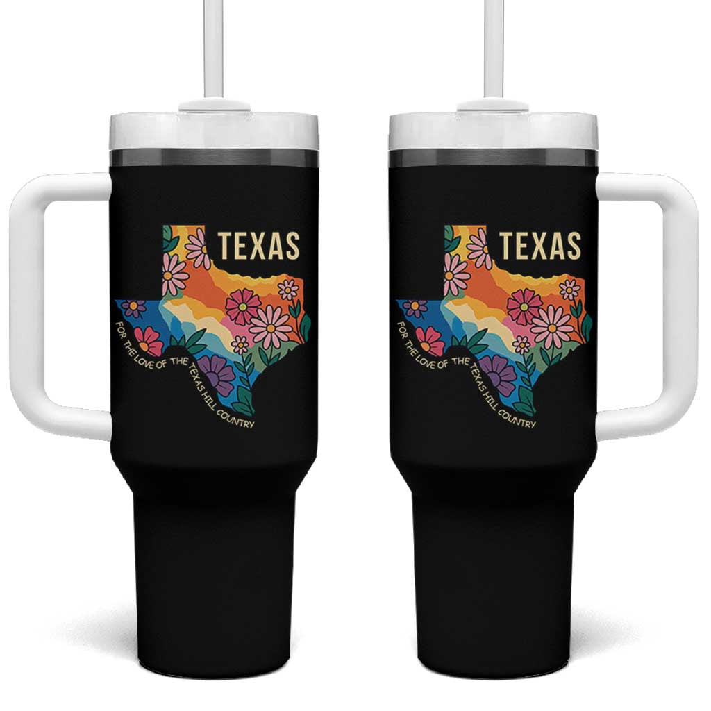 Texas Floral Boho Tumbler With Handle For the Love of the Texas Hill Country Southern Pride - Wonder Print Shop