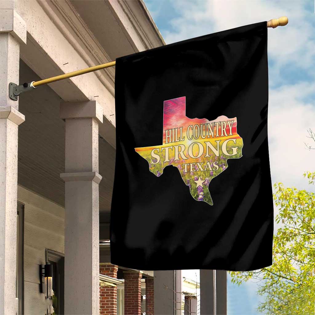 Hill Country Strong Texas Garden Flag Sunset Bluebonnet Resilience - Wonder Print Shop