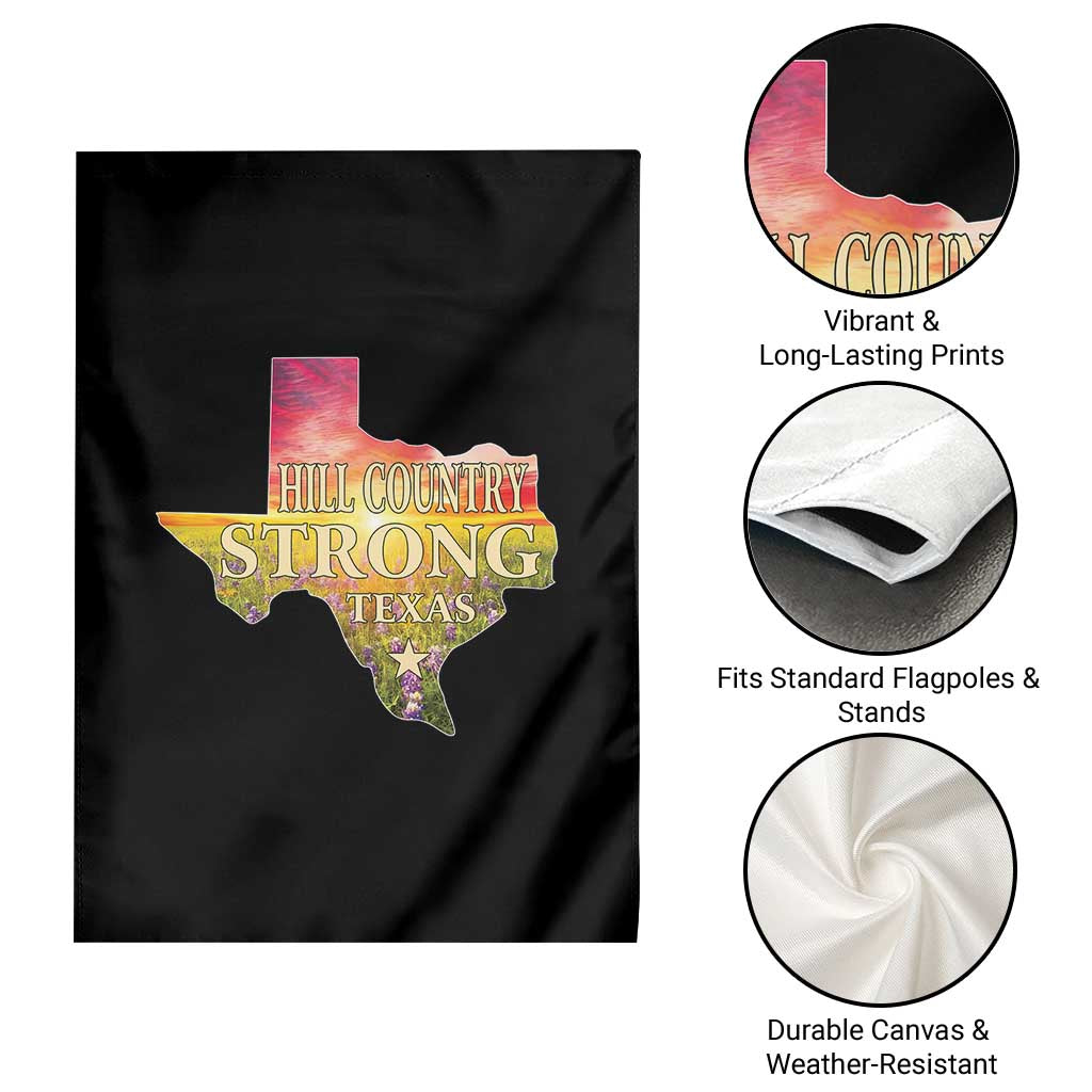Hill Country Strong Texas Garden Flag Sunset Bluebonnet Resilience - Wonder Print Shop