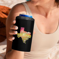 Hill Country Strong Texas 4 in 1 Can Cooler Tumbler Sunset Bluebonnet Resilience - Wonder Print Shop