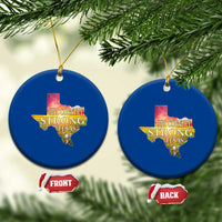 Hill Country Strong Texas Ceramic Ornament Sunset Bluebonnet Resilience - Wonder Print Shop