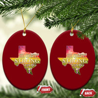 Hill Country Strong Texas Ceramic Ornament Sunset Bluebonnet Resilience - Wonder Print Shop