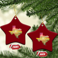 Hill Country Strong Texas Ceramic Ornament Sunset Bluebonnet Resilience - Wonder Print Shop