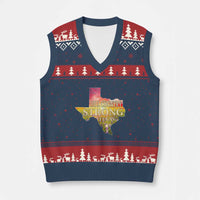 Hill Country Strong Texas V-Neck Knit Sweater Vest Sunset Bluebonnet Resilience - Wonder Print Shop