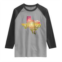 Hill Country Strong Texas Raglan Shirt Sunset Bluebonnet Resilience - Wonder Print Shop