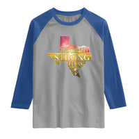 Hill Country Strong Texas Raglan Shirt Sunset Bluebonnet Resilience - Wonder Print Shop