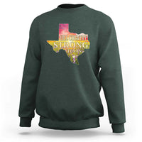 Hill Country Strong Texas Sweatshirt Sunset Bluebonnet Resilience - Wonder Print Shop