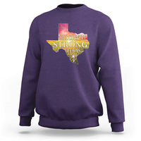 Hill Country Strong Texas Sweatshirt Sunset Bluebonnet Resilience - Wonder Print Shop