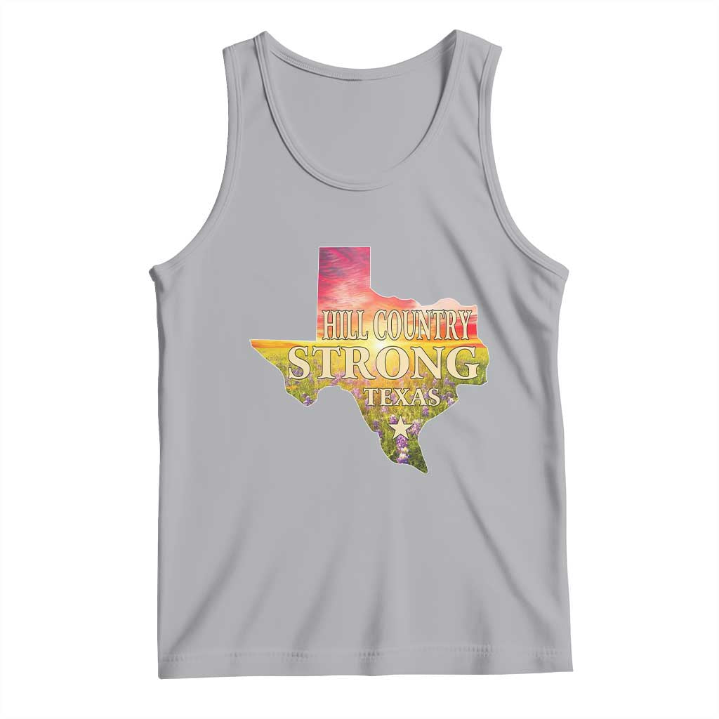 Hill Country Strong Texas Tank Top Sunset Bluebonnet Resilience - Wonder Print Shop