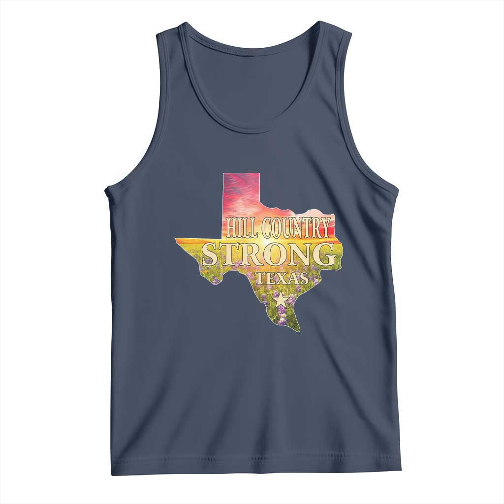 Hill Country Strong Texas Tank Top Sunset Bluebonnet Resilience - Wonder Print Shop