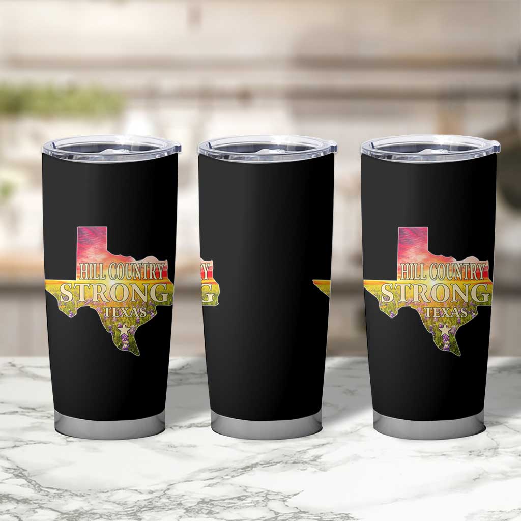 Hill Country Strong Texas Tumbler Cup Sunset Bluebonnet Resilience - Wonder Print Shop
