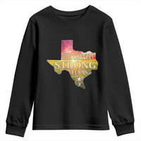Hill Country Strong Texas Youth Sweatshirt Sunset Bluebonnet Resilience - Wonder Print Shop