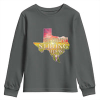 Hill Country Strong Texas Youth Sweatshirt Sunset Bluebonnet Resilience - Wonder Print Shop