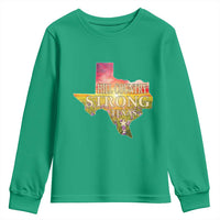 Hill Country Strong Texas Youth Sweatshirt Sunset Bluebonnet Resilience - Wonder Print Shop