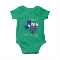 For the Love of the Texas Hill Country Baby Onesie Bluebonnet Floral Patriotic Flag - Wonder Print Shop