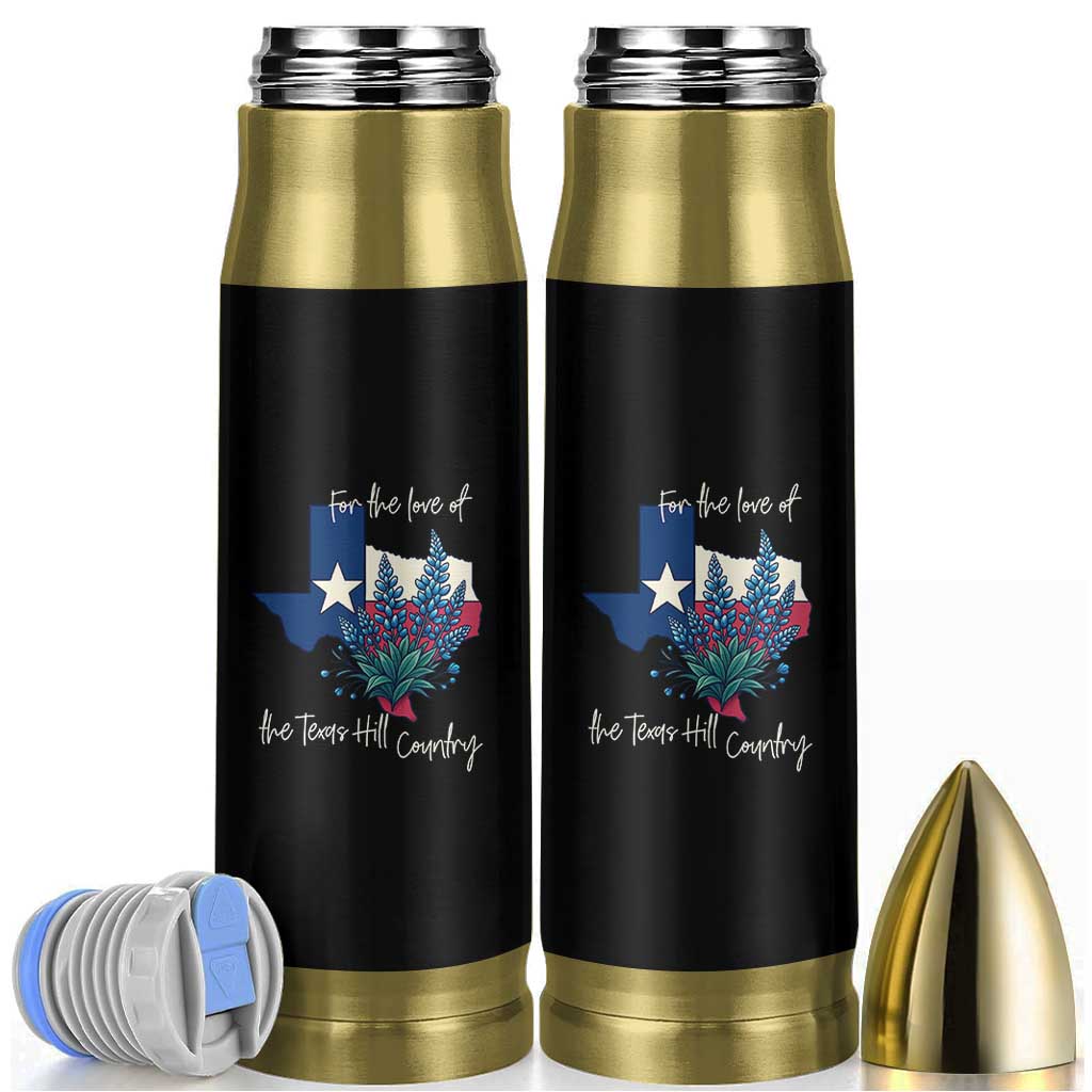 For the Love of the Texas Hill Country Bullet Tumbler Bluebonnet Floral Patriotic Flag - Wonder Print Shop
