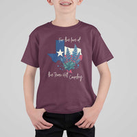 For the Love of the Texas Hill Country T Shirt For Kid Bluebonnet Floral Patriotic Flag - Wonder Print Shop