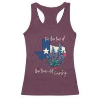 For the Love of the Texas Hill Country Racerback Tank Top Bluebonnet Floral Patriotic Flag - Wonder Print Shop