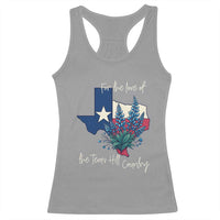 For the Love of the Texas Hill Country Racerback Tank Top Bluebonnet Floral Patriotic Flag - Wonder Print Shop