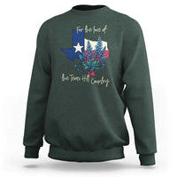 For the Love of the Texas Hill Country Sweatshirt Bluebonnet Floral Patriotic Flag - Wonder Print Shop