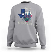 For the Love of the Texas Hill Country Sweatshirt Bluebonnet Floral Patriotic Flag - Wonder Print Shop