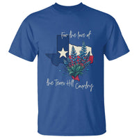 For the Love of the Texas Hill Country T Shirt Bluebonnet Floral Patriotic Flag - Wonder Print Shop