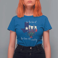 For the Love of the Texas Hill Country T Shirt For Women Bluebonnet Floral Patriotic Flag - Wonder Print Shop