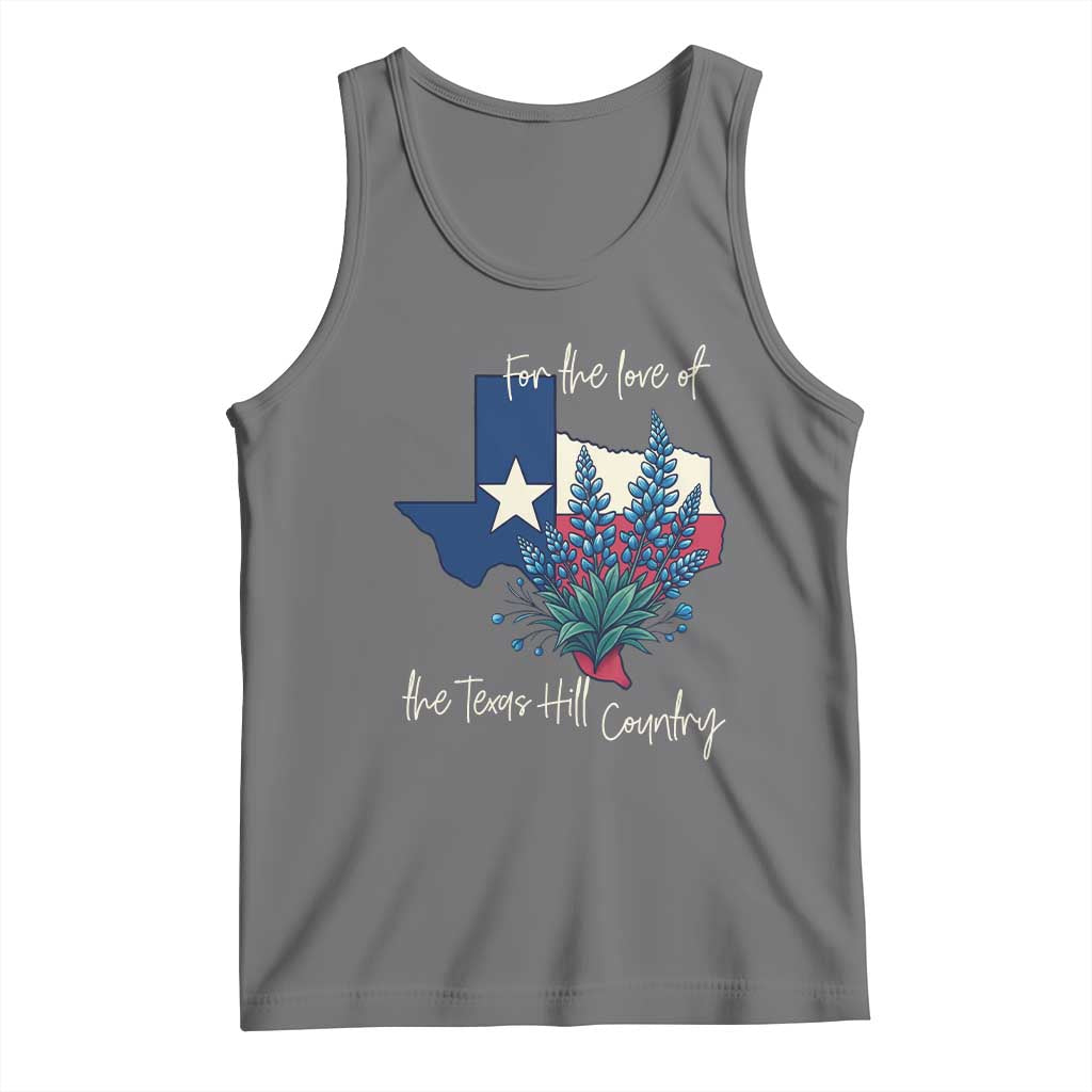 For the Love of the Texas Hill Country Tank Top Bluebonnet Floral Patriotic Flag - Wonder Print Shop