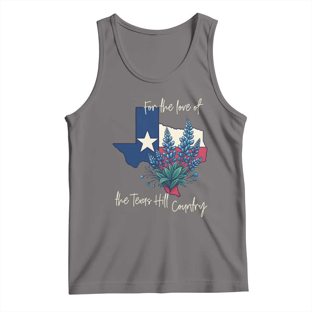 For the Love of the Texas Hill Country Tank Top Bluebonnet Floral Patriotic Flag - Wonder Print Shop