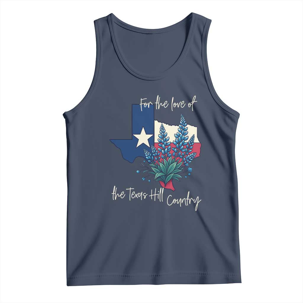 For the Love of the Texas Hill Country Tank Top Bluebonnet Floral Patriotic Flag - Wonder Print Shop