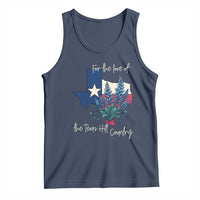 For the Love of the Texas Hill Country Tank Top Bluebonnet Floral Patriotic Flag - Wonder Print Shop