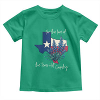 For the Love of the Texas Hill Country Toddler T Shirt Bluebonnet Floral Patriotic Flag - Wonder Print Shop