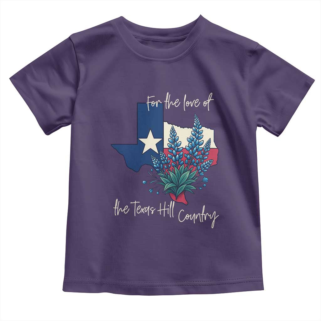 For the Love of the Texas Hill Country Toddler T Shirt Bluebonnet Floral Patriotic Flag - Wonder Print Shop