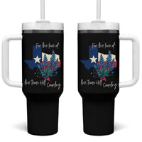 For the Love of the Texas Hill Country Tumbler With Handle Bluebonnet Floral Patriotic Flag - Wonder Print Shop